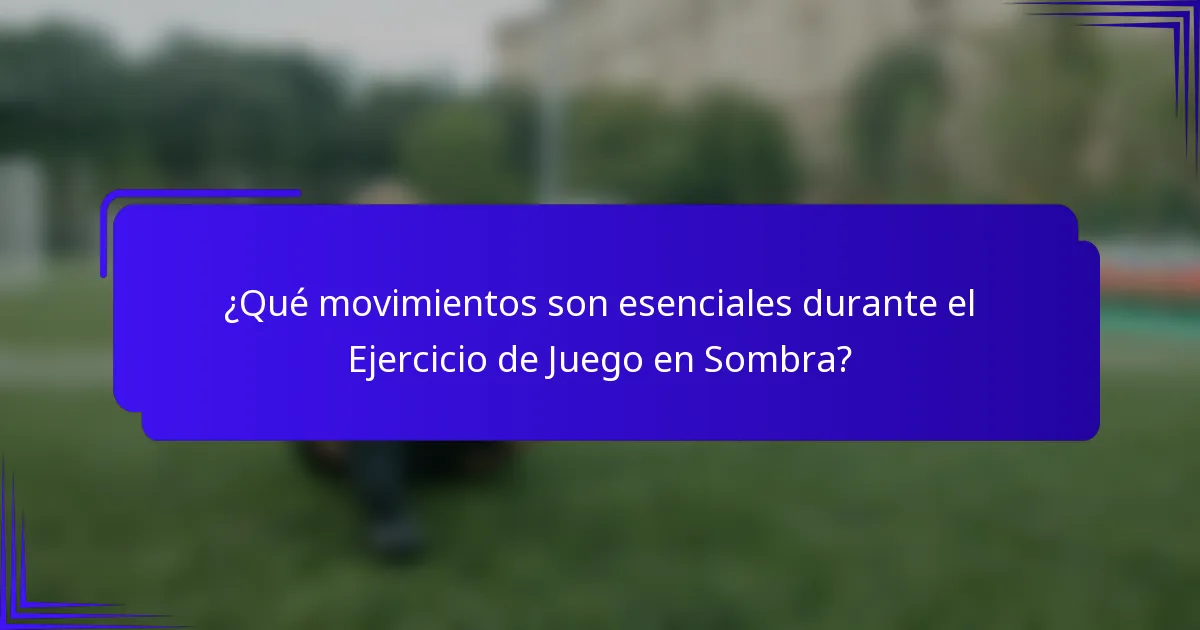 ¿Qué movimientos son esenciales durante el Ejercicio de Juego en Sombra?